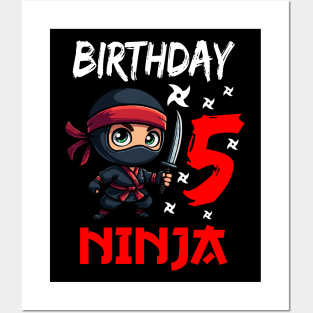 Birthday Ninja 5, Kids 5th Birthday Posters and Art